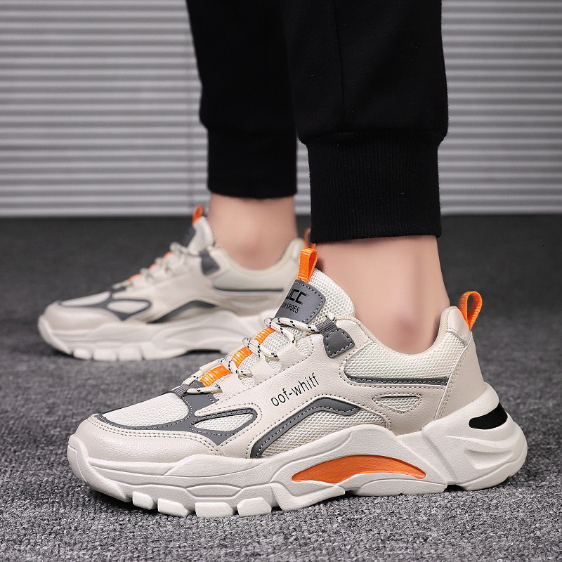 Free Shipping Breathable Running Shoes for Men Korean Fashion Mesh Sneakers