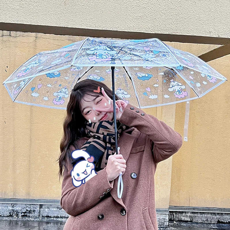 Sanrio Sanrio Umbrella Y2k Hello Kitty Cinnamoroll Kuromi Melody Folding Umbrella Cartoon thickened transparent umbrella Kids Gifts Toy L251029