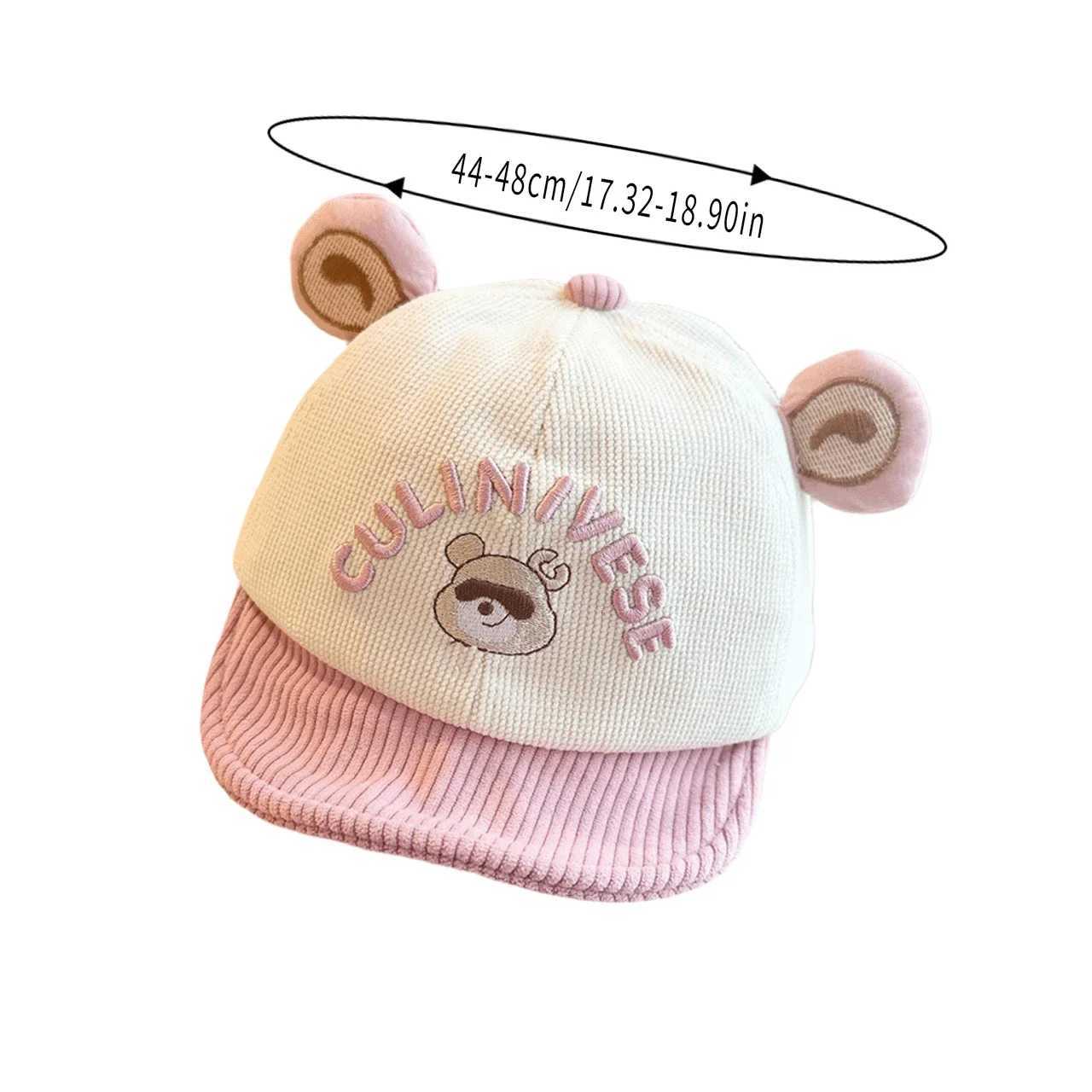 Autumn Winter Baby Baseball Cap Cartoon Warm Corduroy Hat for Toddler Boy Girl Cute Bear Ear Duck Tongue Caps251028