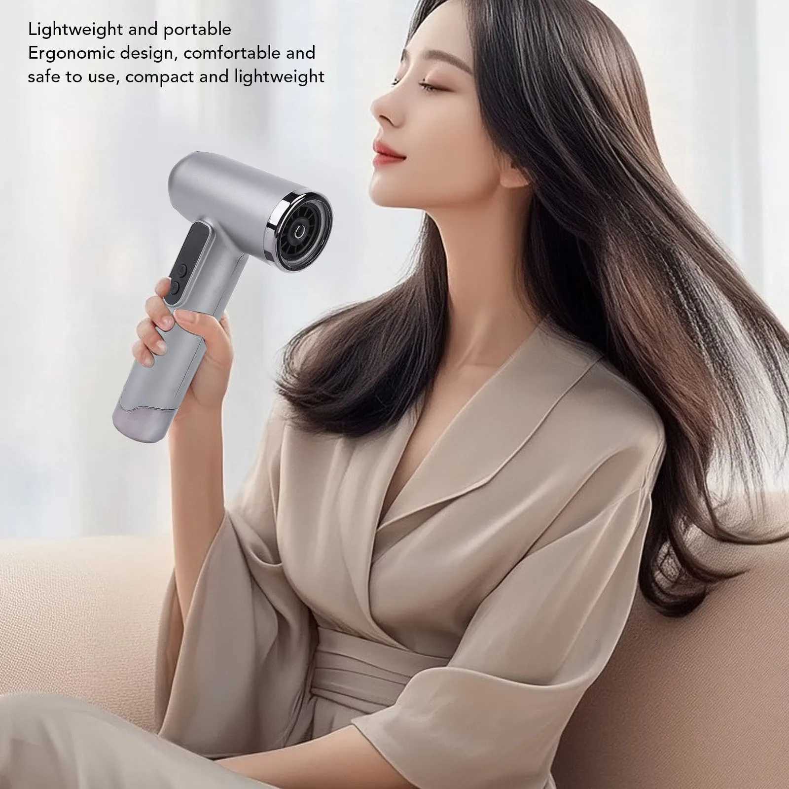 Hair Blow Dryer Cordless 5600mah USB Rechargeable Low Noise High Speed Motor Hair Dryer Blower with USB Data Cable for Home W251029