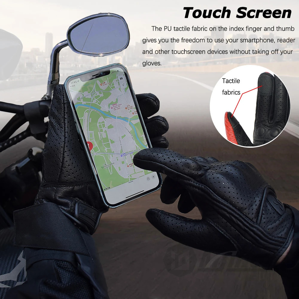 Retro Leather Motocycle Gloves Comfortable Motorbike Guantes WearResistant Motocross Full Finger Protection Moto 251013