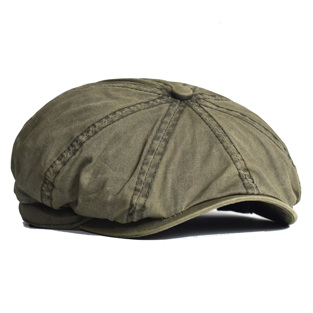 Washed Cotton sboy Cap Peaky Octagonal Hat Vintage Casual Cap Solid Berets Visor Gatsby Flat Ivy Hat 251029