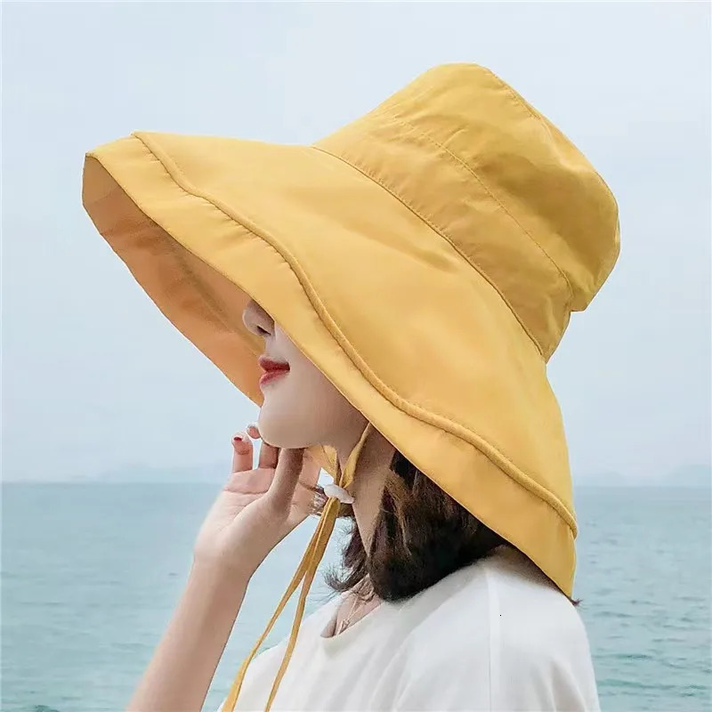 Womens Hat Bucket hat Panamanian Women Four Seasons Fisherman Hat Big Brim Hat DoubleSided Fisherman Hat Sun Visor Cap 251029