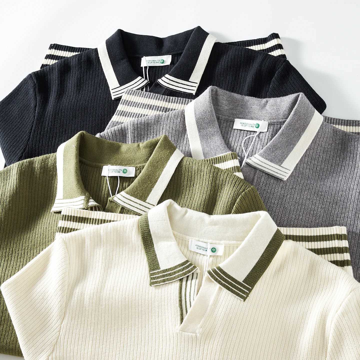 Autumn And Winter New British Vintage Seagull Collar Stripe Long Sleeve Sweater Mens Pullover Loose Fashion Casual Knitwear J251029