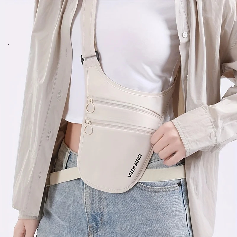 Polyester Travel AntiTheft Waist Bag with RFID Blocking Hidden Passport Wallet for Europe Tours Secure Crossbody Pouch 251021