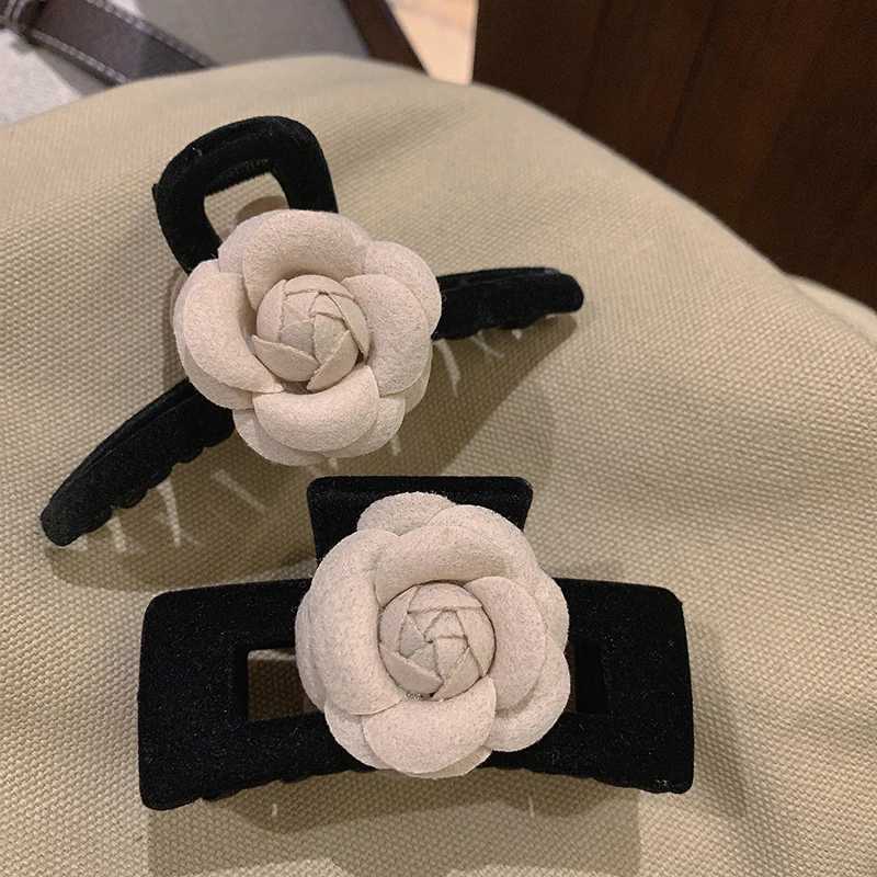 Autumn new flocking flower hairpin fashion and elegant ponytail clip Women Hair Grips Trend Heawear Ornament ACCESSORI FOR GIRLW251028
