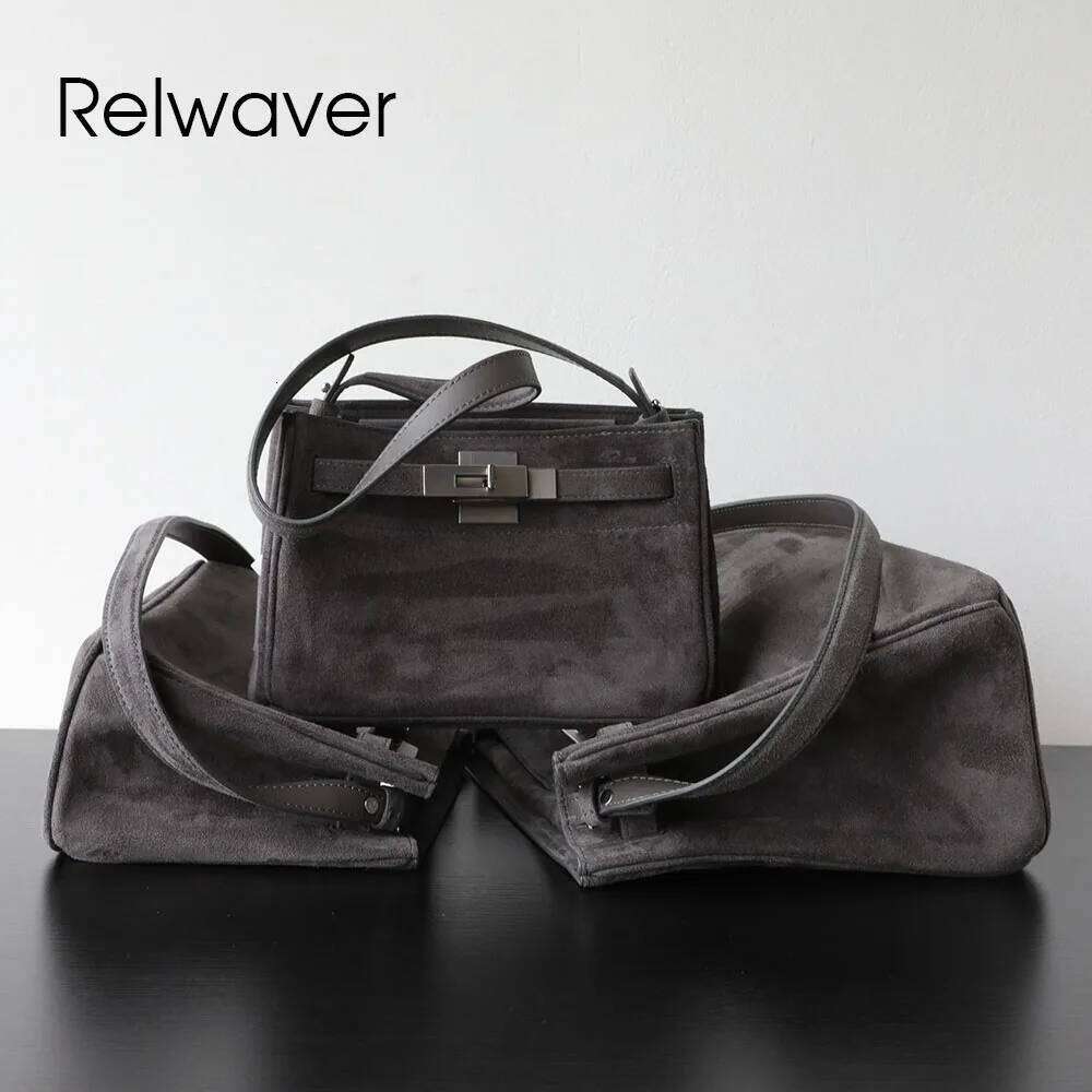 Relwaver shoulder sheep suede genuine leather messenger autumn winter fashion flap party women bag