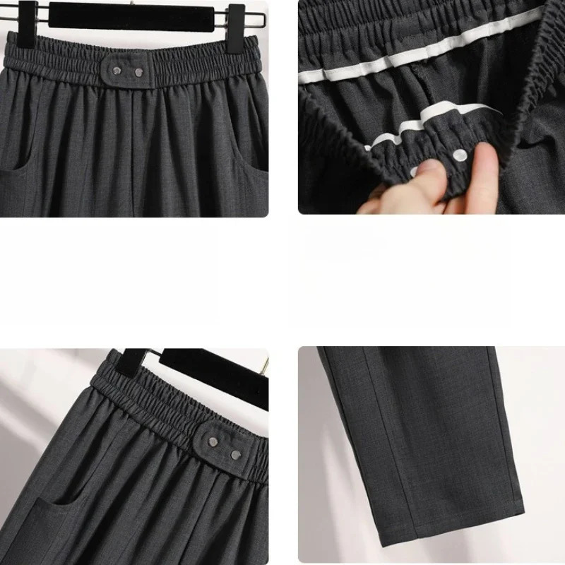 Plus Size Women Pants Spring and Autumn Korean HighWaisted Wide Leg Trousers Straight Versatile Suit 251029