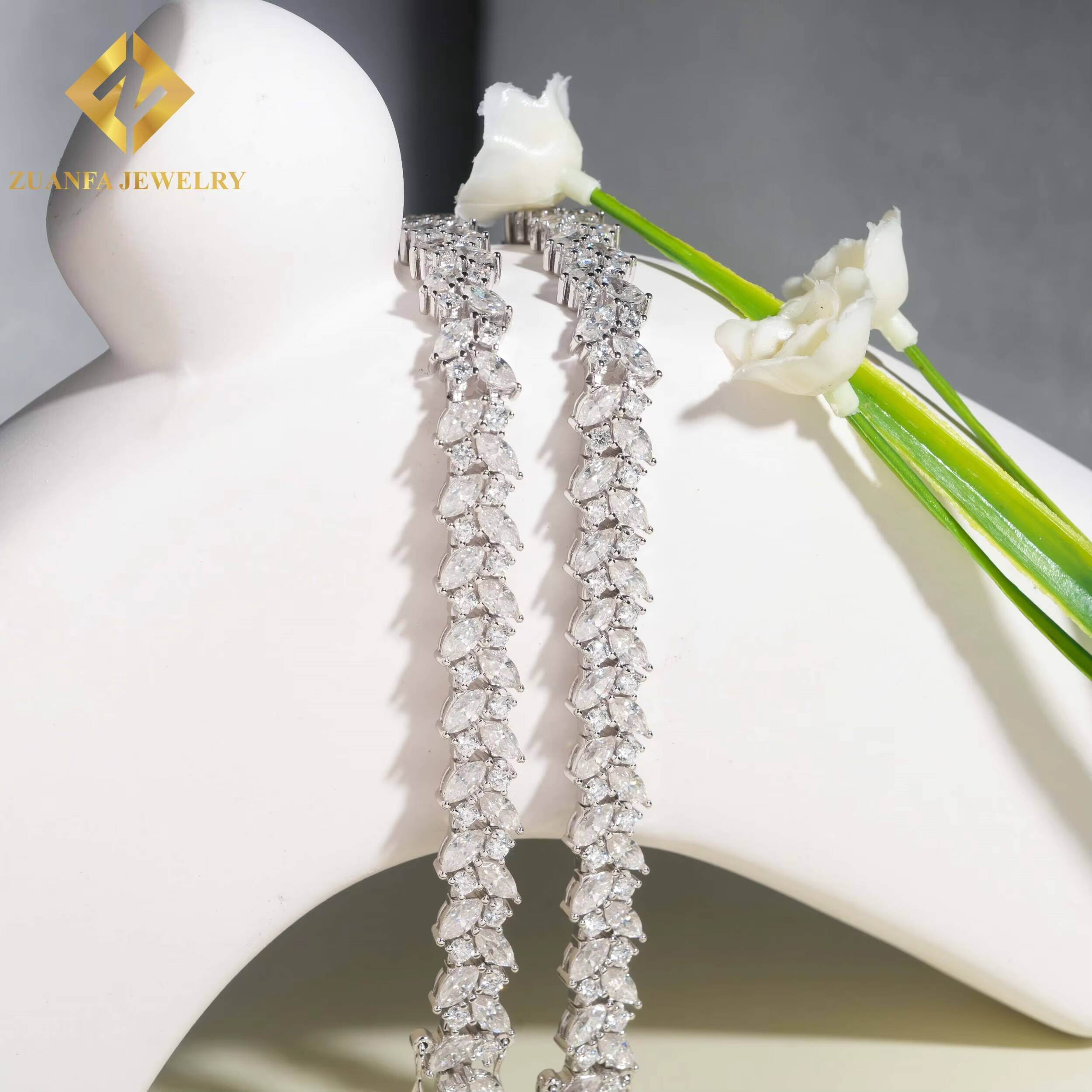 Hip Hop Butterfly Design Bracelet 925 Silver Moissanite Cuban Link Chain Custom Made Iced Out Diamond Jewelry Cuban Link