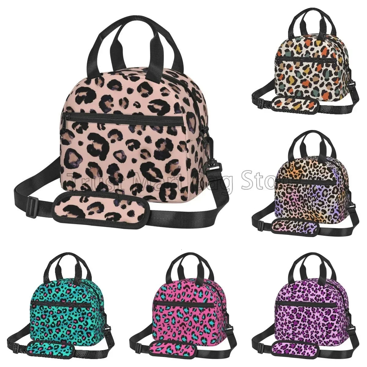 Leopard Print Insulated Lunch Box Cheetah Pink Cooler Tote for Work Office School Picnic Reusable Waterproof Thermal Lunch Bag 251029