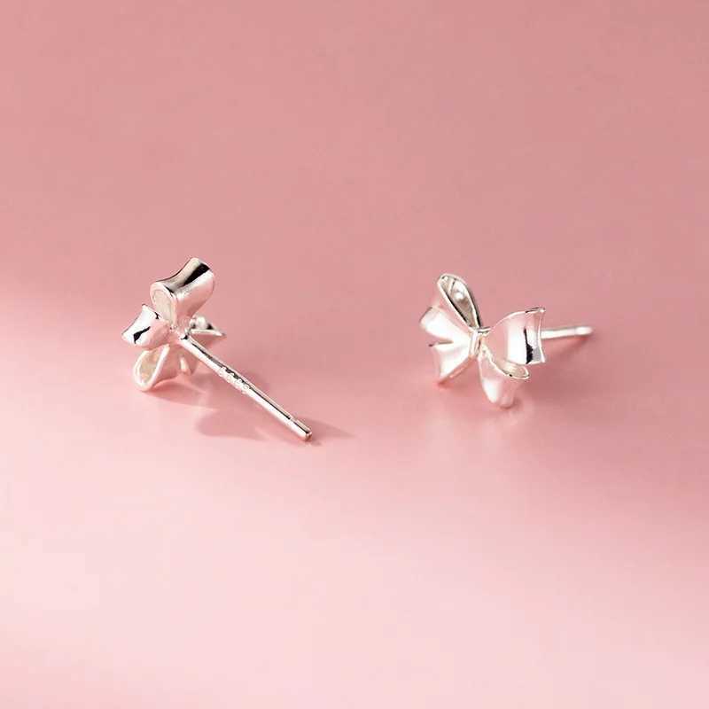 INZATT Real 925 Sterling Silver Bowknot Stud Earrings for Women Cute Fine Jewelry Light Luxury AccessoriesW251029