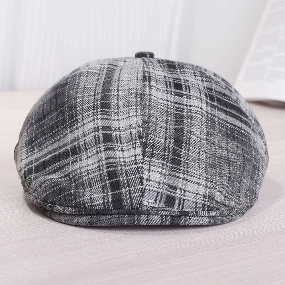 HT4861 Berets for Men Women Vintage Plaid Artist Painter Beret Hat Male Female Ivy Flat Cap Spring Autumn Adjustable Beret CapsW251029