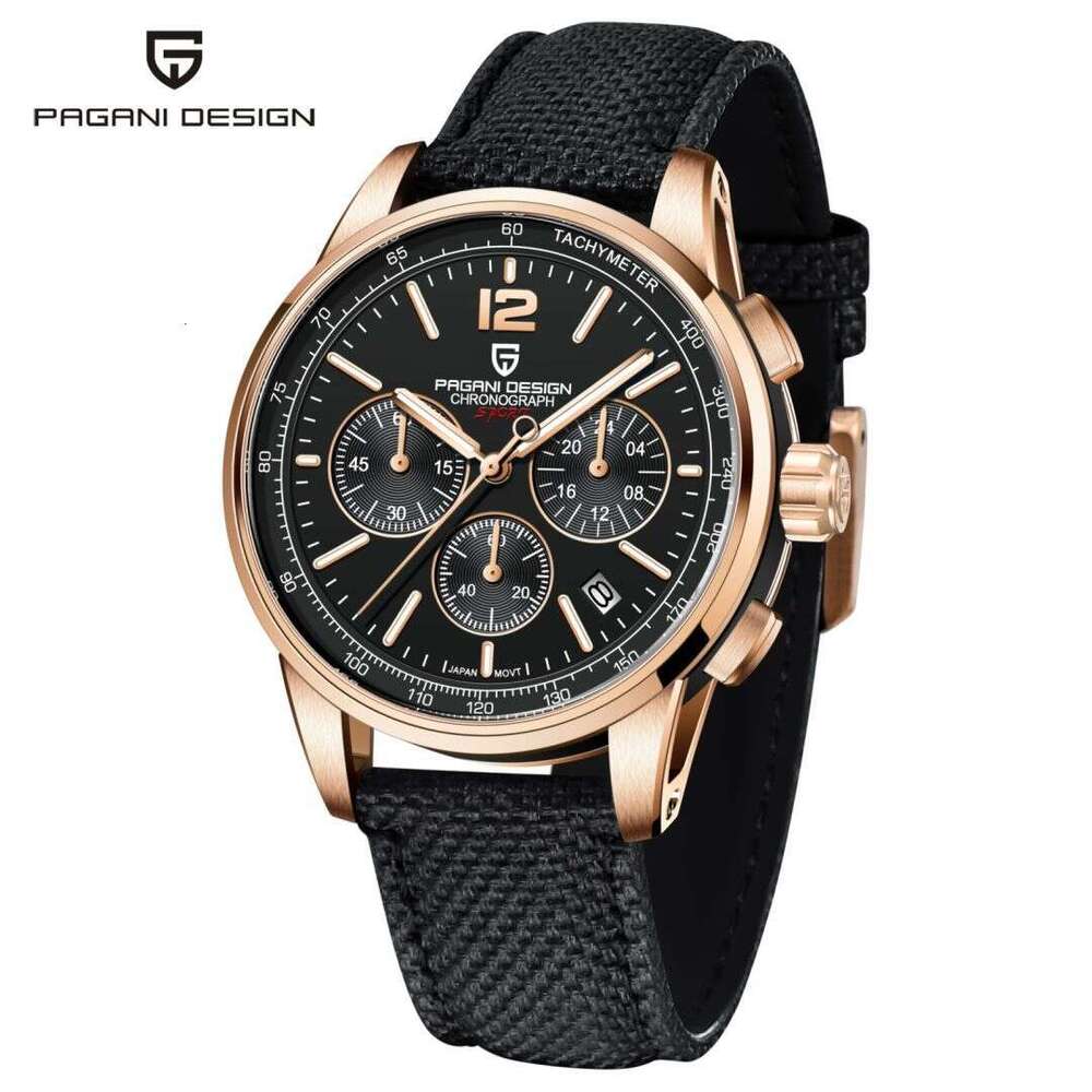 PAGANI DESIGN New Chronograph Blue Glass Mirror Luminous Calendar PD-YS008