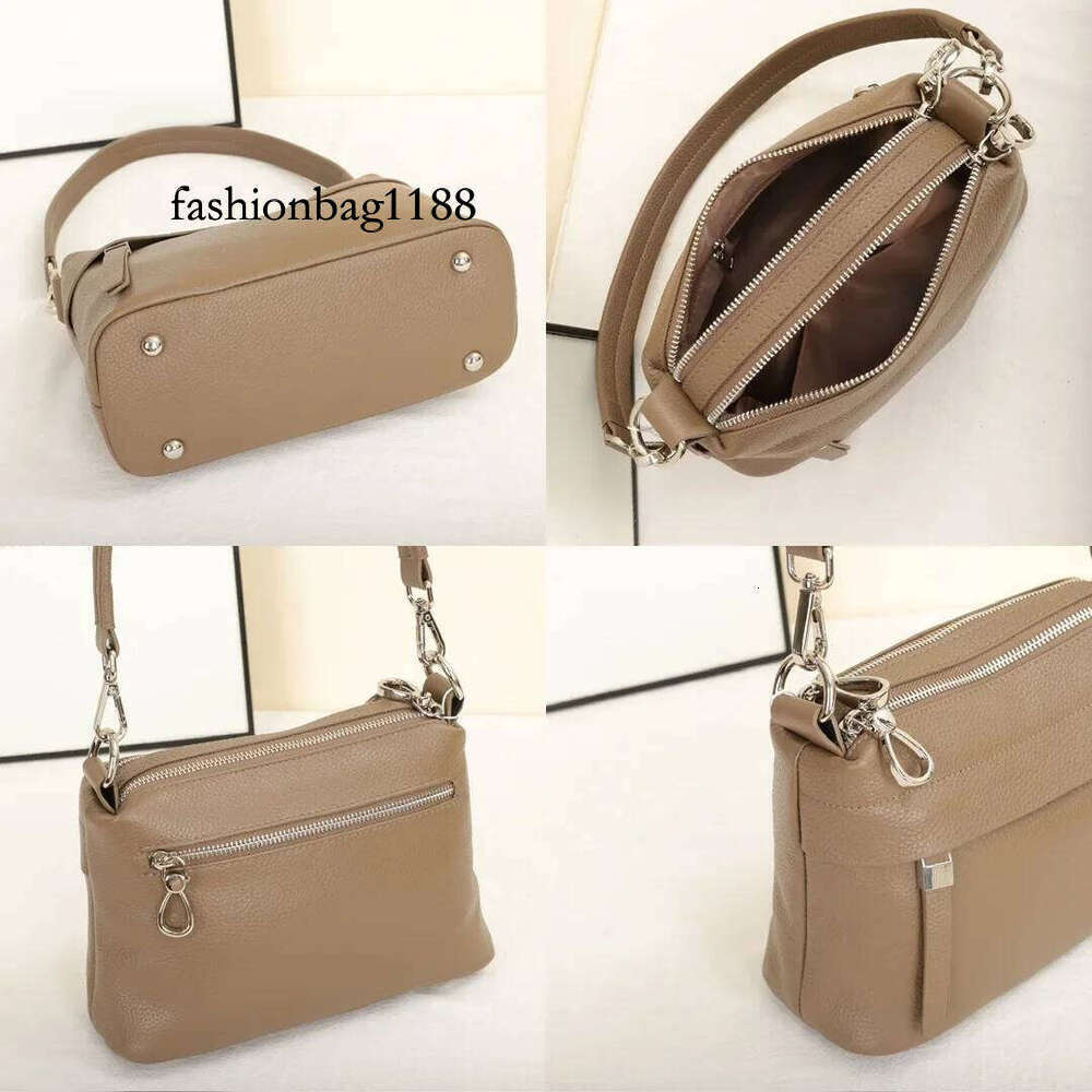 Head Layer Cowhide Leather Women's Shoulder Crossbody Large Capacity Multi Compartment Handbag Casual Practical Armpit Bag