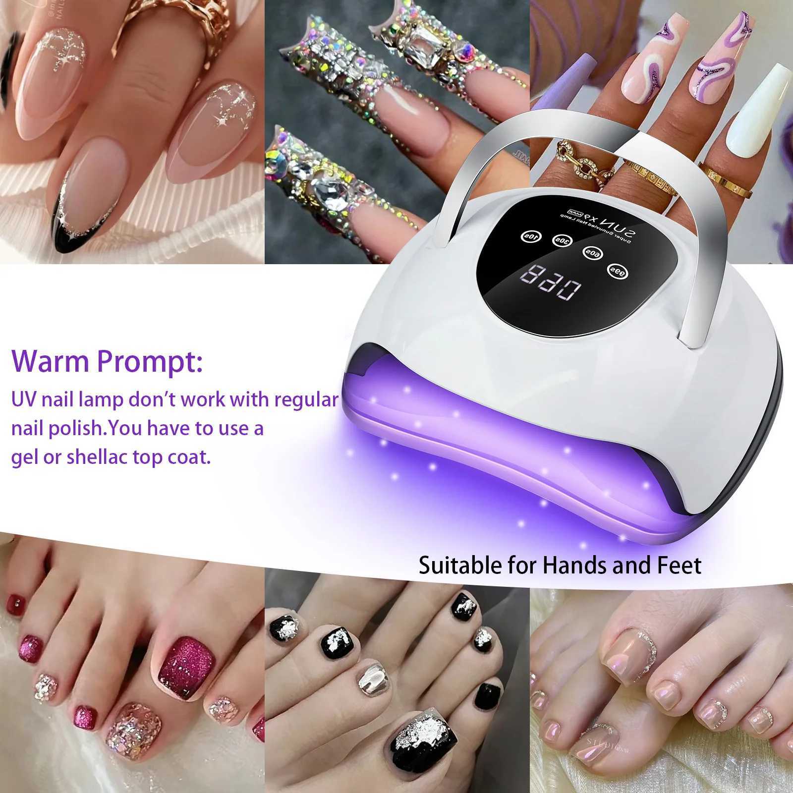 220W High Power UV Nail Lamp 2X Faster Gel Polish Dryer with 57 LED Professional Manicure Light with Timer Modes J251115
