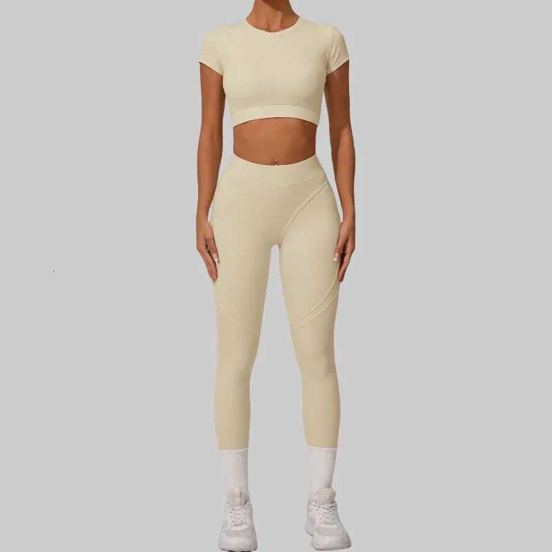 Seamless Yoga Sets Sports Fitness High Waist Hip Lift Tight Breathable Tracksuit Workout Clothing Gym Leggings Suit for WomenXJ251029