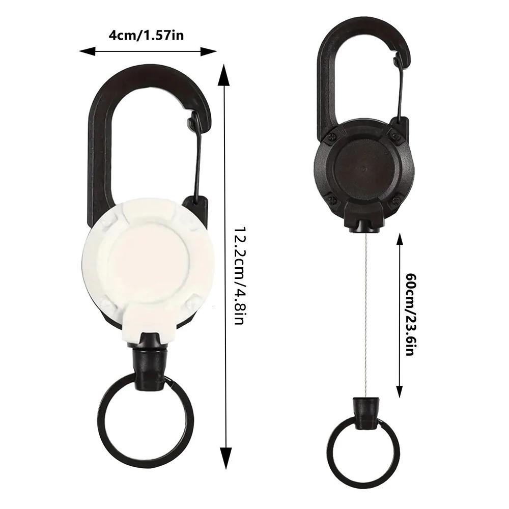 Extendable Retractable Holders Wire Rope Keychain Antitheft Elastic Outdoor Carabiner Hook For Backpack Buckle Keyring 251013