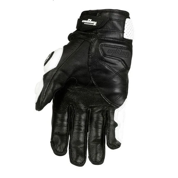 Driving Black White Motorcycle Gloves Genuine Leather Racing Glove Motorbike Sheepskin Cowhide Goat Knight Touch Screen 251013