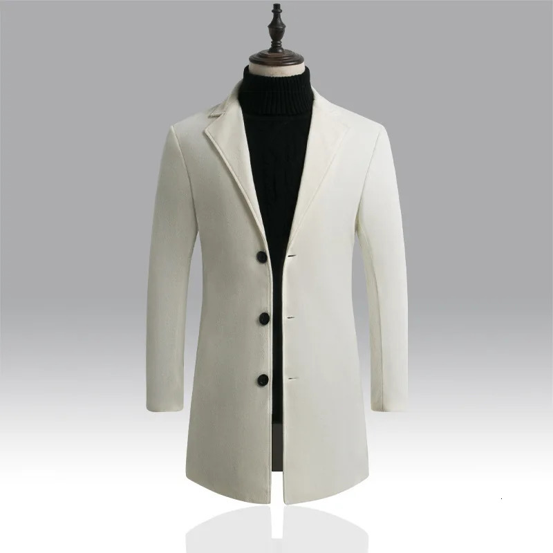 Autumn and Winter Mens Woolen Coat Over Coat Long Winter Mens Wool Coats and Jackets 251029