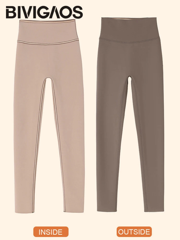 BIVIGAOS Autumn High Waist Seamless Rabbit Fleece Shark Leggings Women Winter Clothes Warm Leggings Sexy Slim Casual Leggings 251029