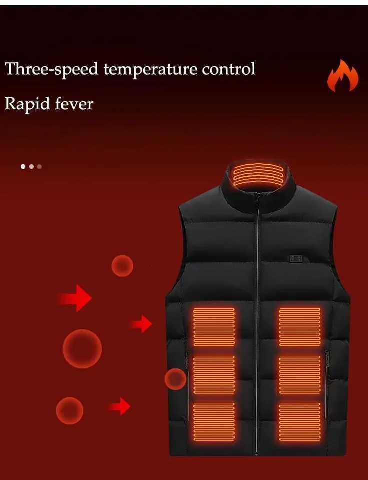DualControl 9Zone Heated Vest Unisex Outdoor Skiing Sportswear Battery Not Included W251029