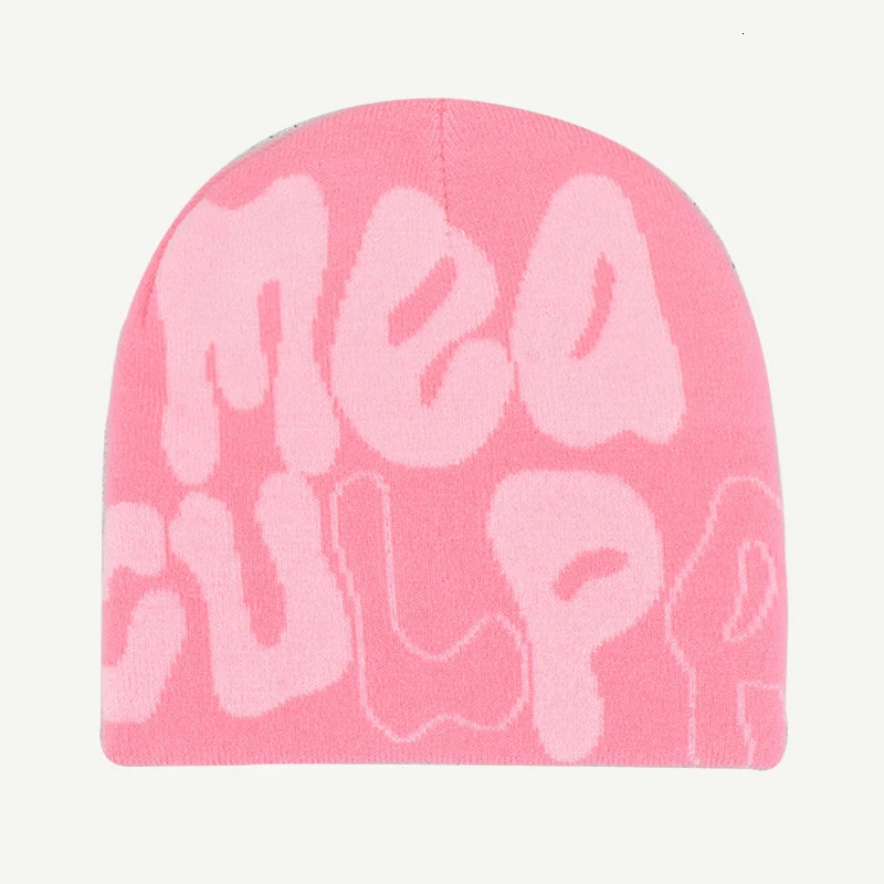 Mea Culpa Knitting Beanies Hat For Women Men Couple Y2K Whats In Fashion Bonnet Kpop Wool Skullies Hoods Lady Caps Gorro 251029