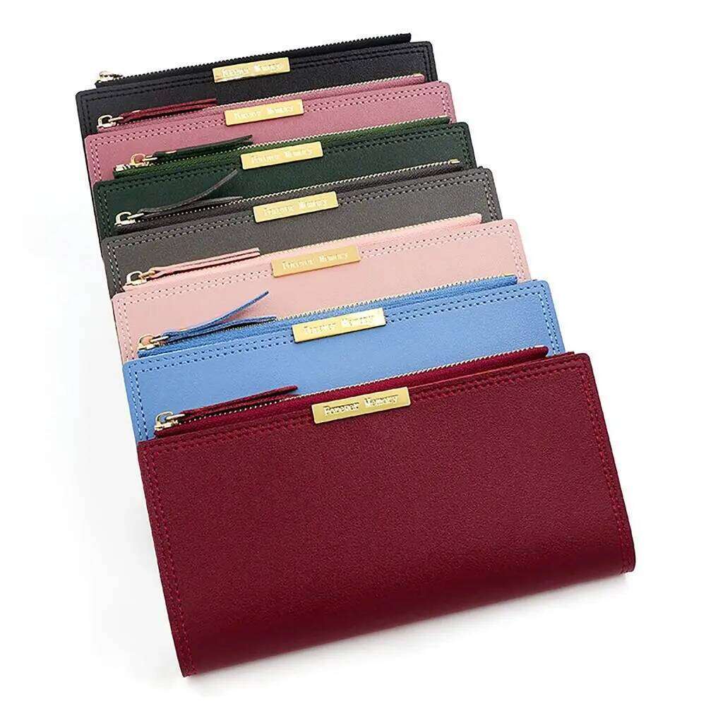 Multi card Women s Long Wallet Portable PU Leather Card Photo Holder Korean Style Note Compartments Purse Mother Gift