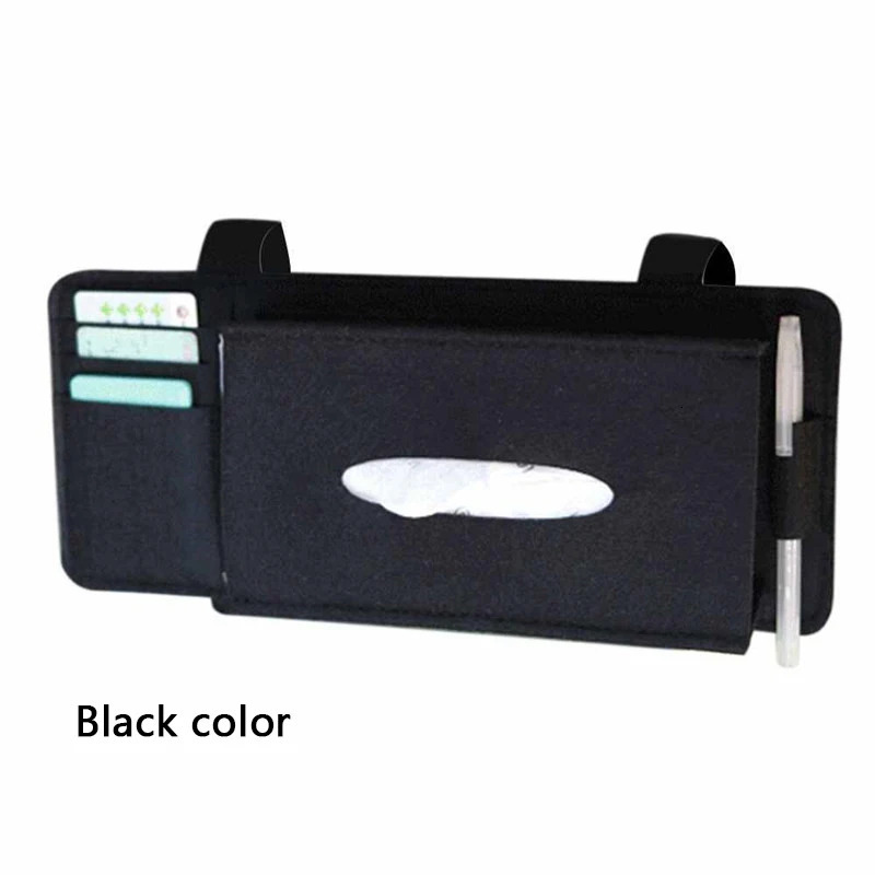 KKJOY Creative Car Sunshade Tissue Box Paper Towel Bag Multi Function Felt Car Hanging Seat Car Interior Storage Box Supplies 251029