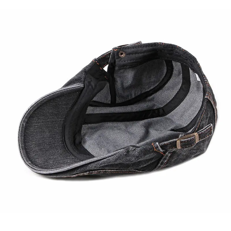 Four Seasons Denim Solid sboy Caps Men Washed Flat Peaked Cap Women Painter Beret Hats 16 251013