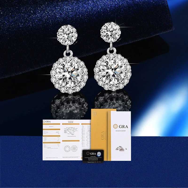ONE CARAT Moissanite Earrings Women 925 Sterling Silver Elegant Jewelry Sparkling Luxury Accessories Fashion Design PerfectW251029