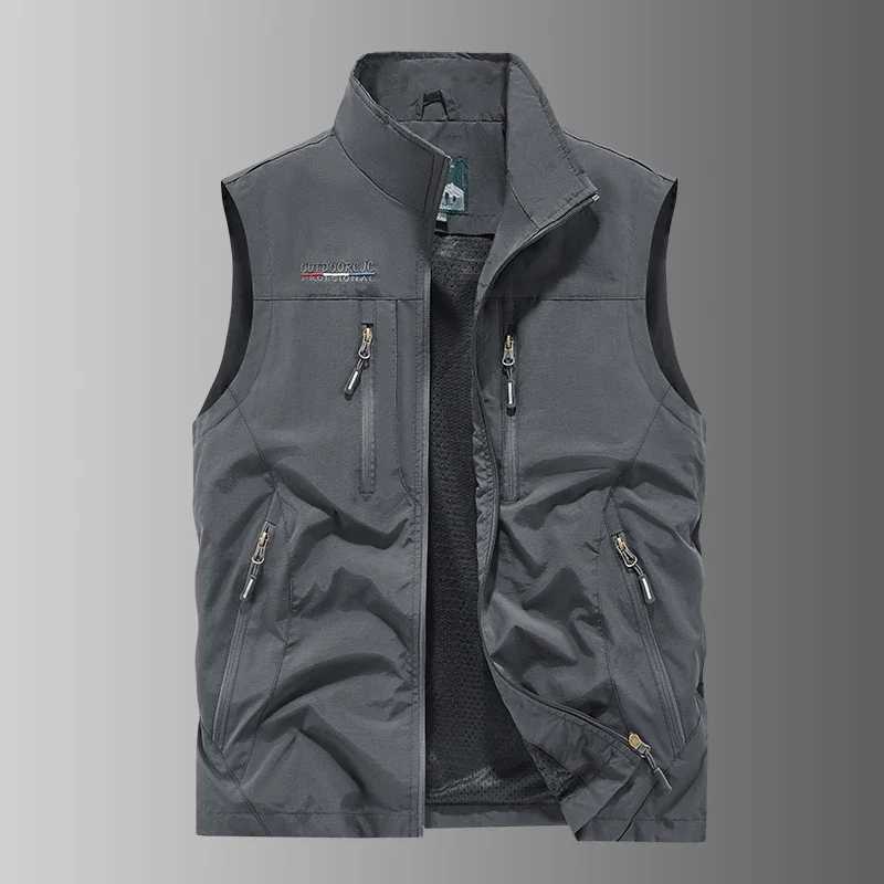 Mens New Outdoor Leisure Fishing Highquality Mens Warm Leather Vest Comfortable Fashionable with Plush Breathable Trendy Vest W251029