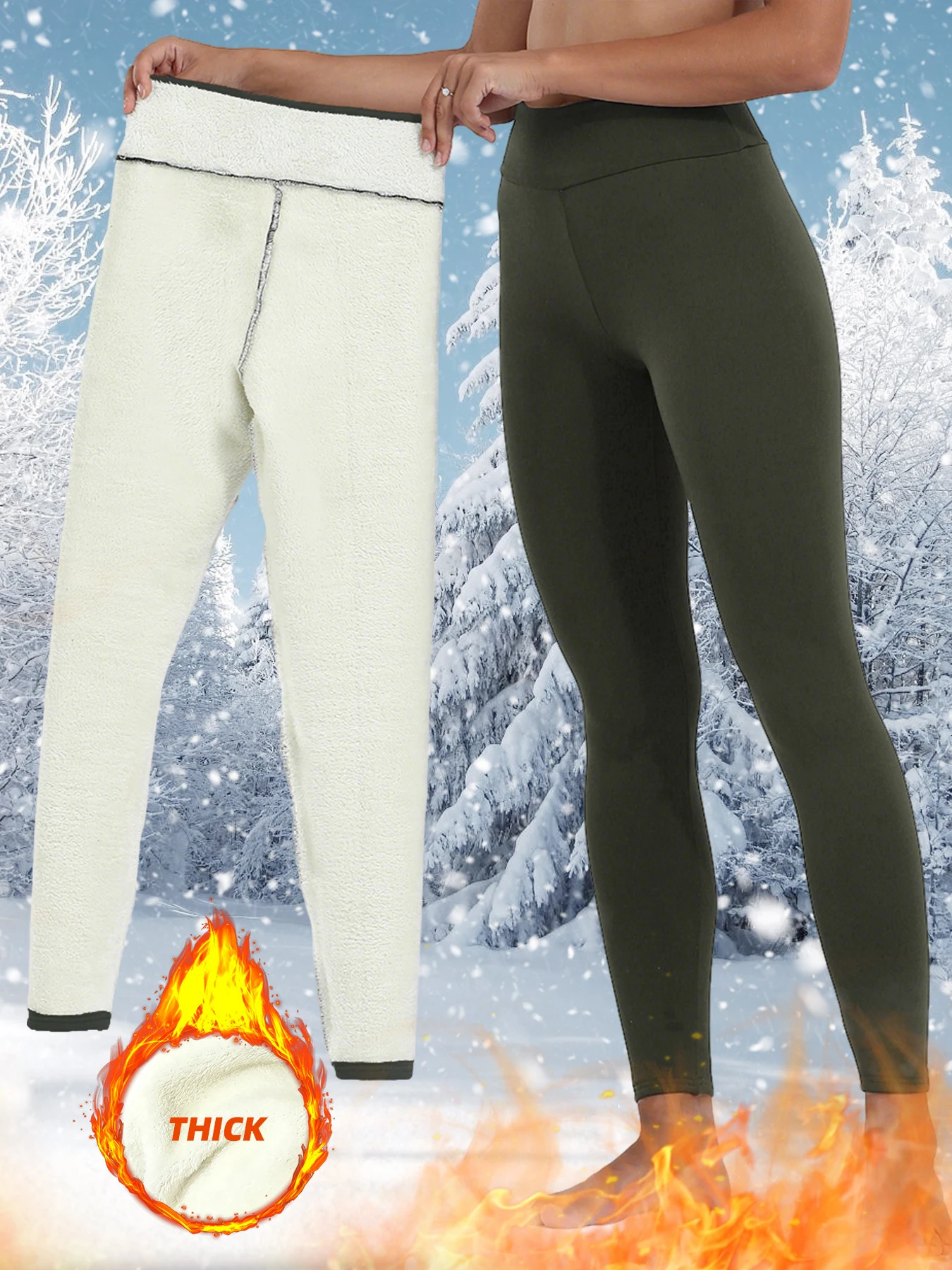 Winter Velvet Leggins Womens Solid Color Thick Pants Warm High Waist Outdoors Casual Classic Leggings 251029