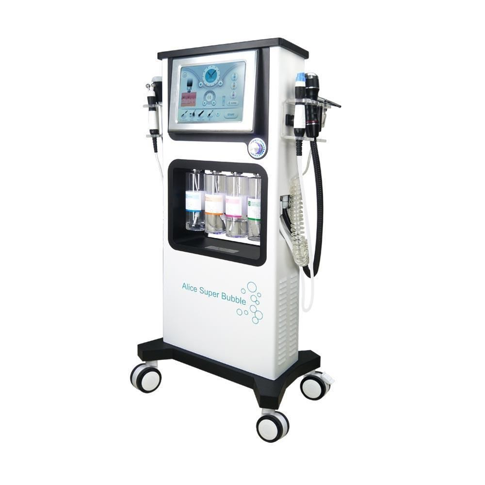 7 In 1 Ultrasonic RF BIO Hydro Dermabrasion Facial Spa Oxygen Jet Hydra Alice Super Bubble Peel Oxygen Spa Hydra Microdermabrasion Diamond Facial Mach