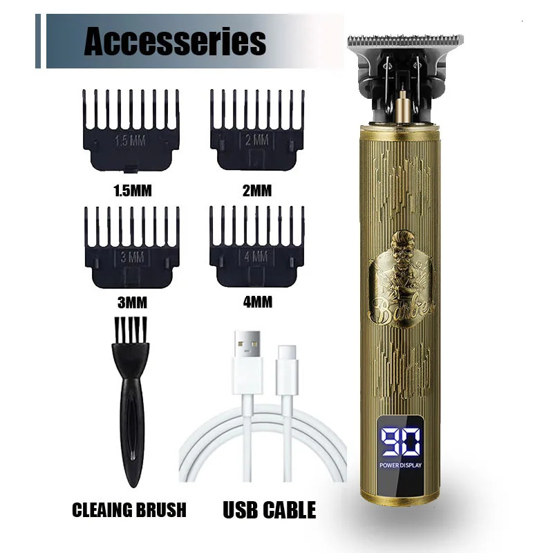 T9 Electric Clipper Professional Barber Shaver Beard Trimmer Body Hair Cutting Machine for Men Dragon Buddha 251029 C260312