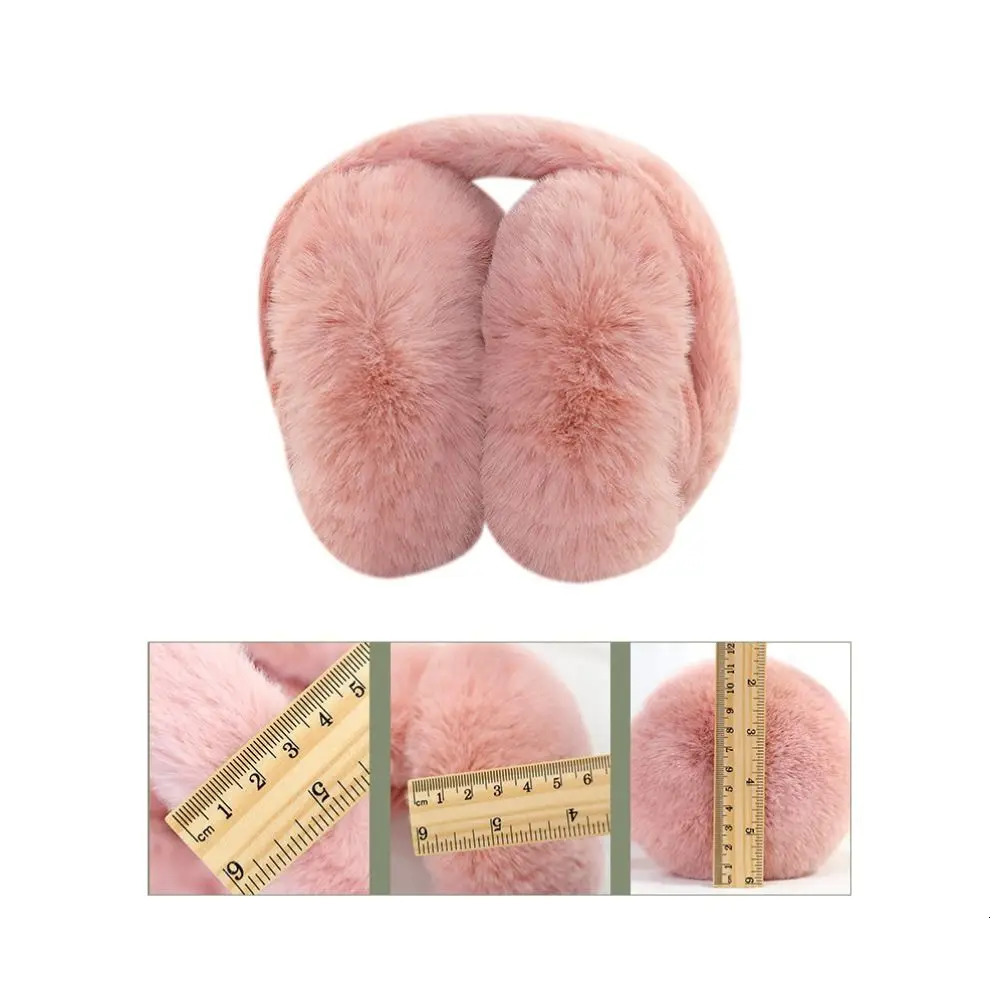 1PC Soft Plush Ear Warmer Winter Warm Earmuffs Solid Color Ear Cover Outdoor Cold Protection EarMuffs Folding Earflap Fashion i251029