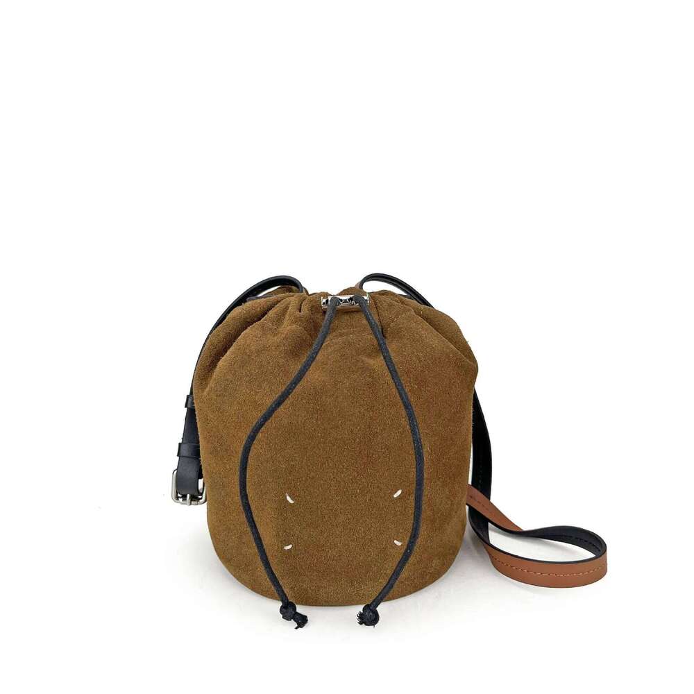Suede Bucket New Niche Design Frosted Cowhide Vintage Fashionable Ladies One-Shoulder Crossbody Bag Suotong1029