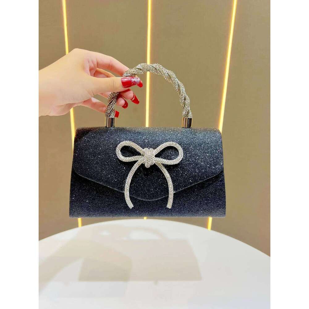 Designer Bags Banquet Dress Versatile Clutch Fashion Dia-Encrusted Bow, Dinner Bag, Sequined Chain Bag Luxury Bag