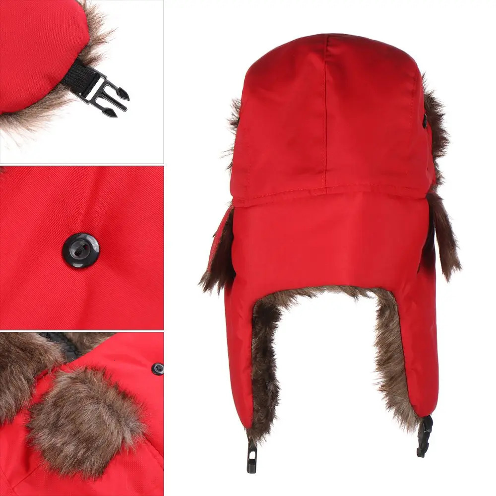 Warm Trapper Earflap Winter Cap Russian Ushanka Ski Hat Winter Hats 251029
