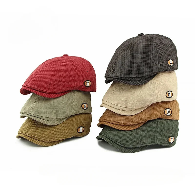 Hats for Men and Women Wearing British Retro Beret Hat Fashion Casual Berets Caps Solid Color Adjustable Cap 251013