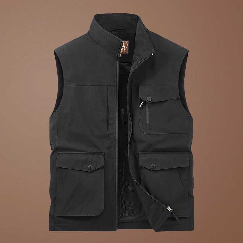 Outdoor Multifunctional Workwear Vest Men Zipper Multi Pocket Sleeveless Jacket Spring Autumn Shoulder Breathable Sports Vests W251029
