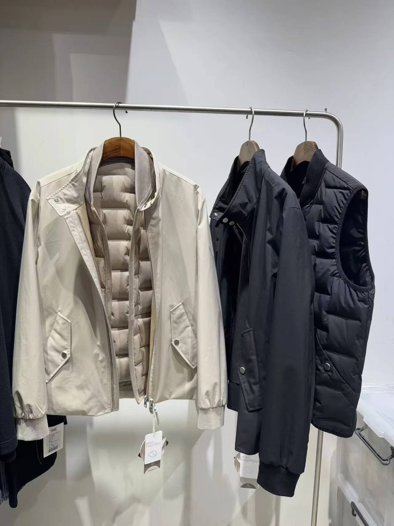 Two-Piece Set Of High-Density Three-Proof Fabric Warm Casual Stand-Up Collar White Goose Down Jacket