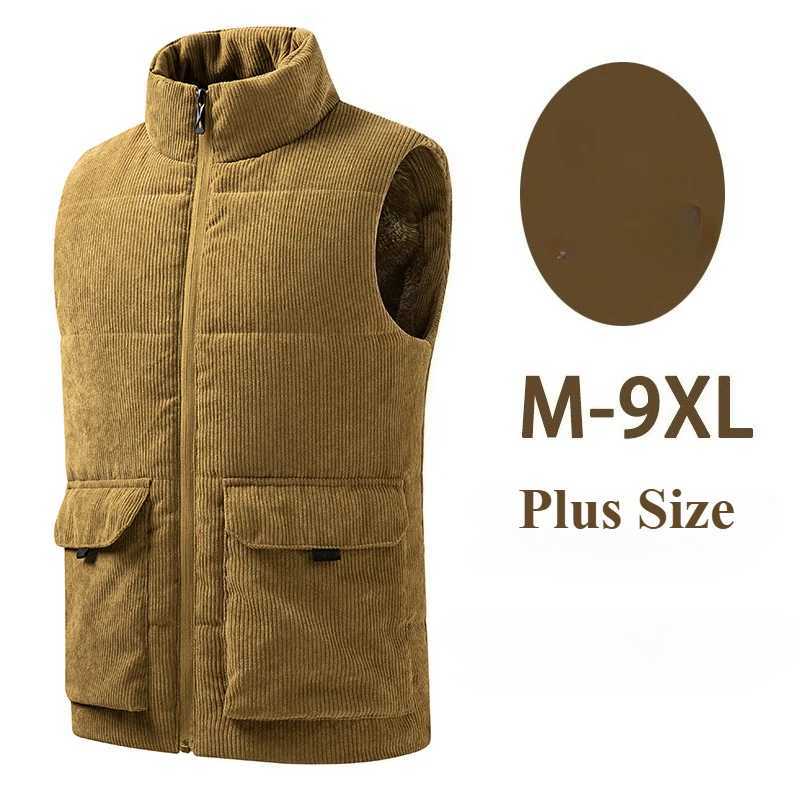 New Winter Fashion Wool Vest Male CottonPadded Vests Coats Mens Sleeveless Vest Jackets Warm Waistcoats Clothing Plus Size 6XL W251029