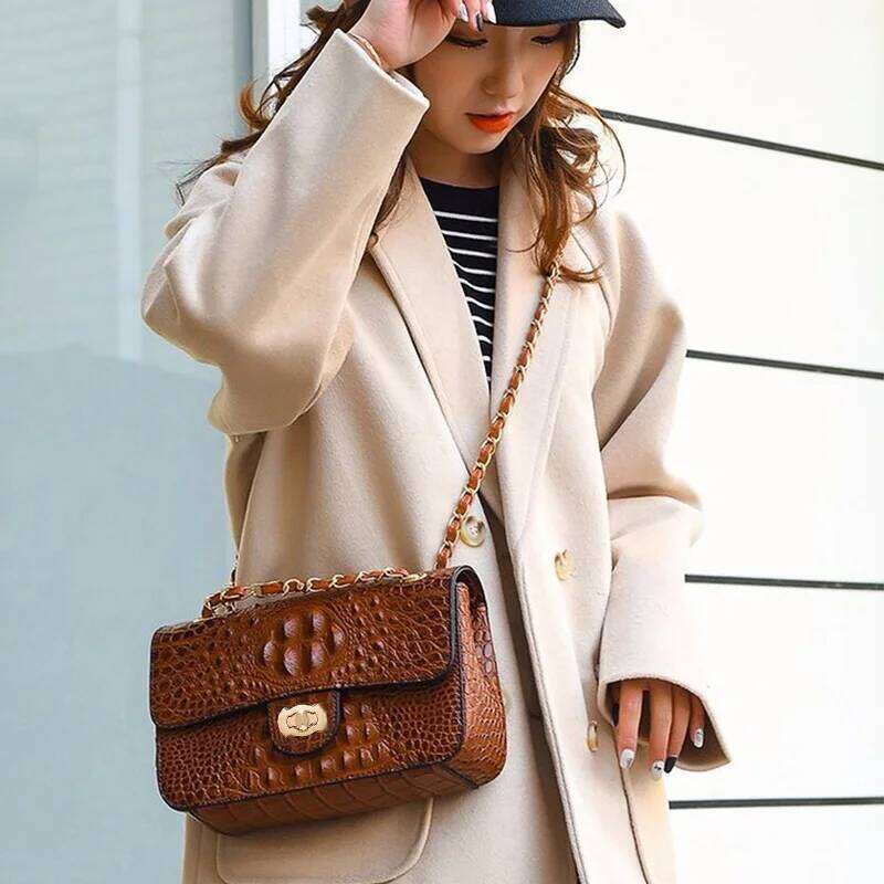 Handbags New esigner Brand Crocodile Chain Shoulder Crossbody Bags For Women Day Clutch Bolsa Feminina