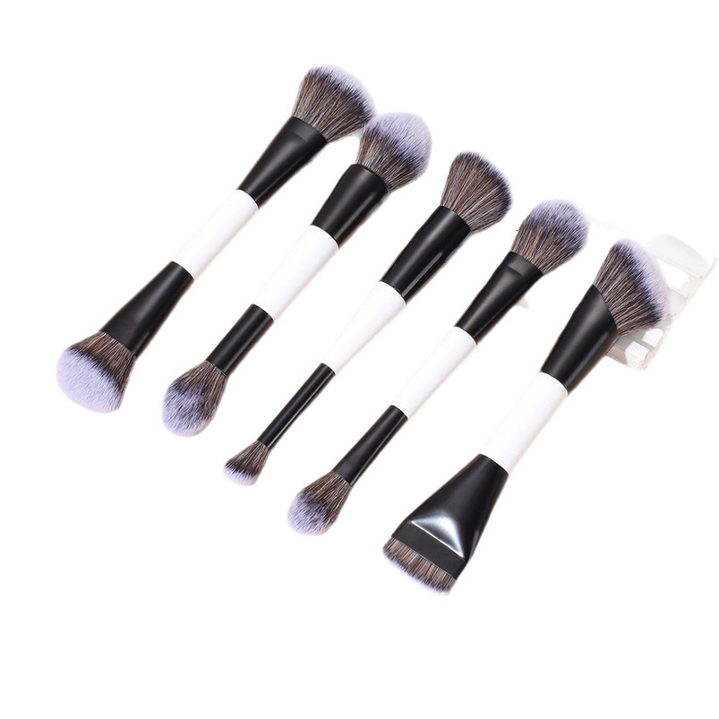 Bestselling Dual-Ended Makeup Brushes Foundation Brush, Blush Brush, Contour Brush, Setting Powder Brush, Eye Brush Beauty Tools