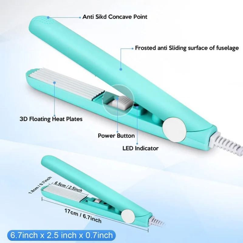 Wave Curling Iron Mini Ripple Hair Iron Corrugated Plate Hair Curler Flat Iron Electric Curling Iron Hair Art Styling Tools 251029