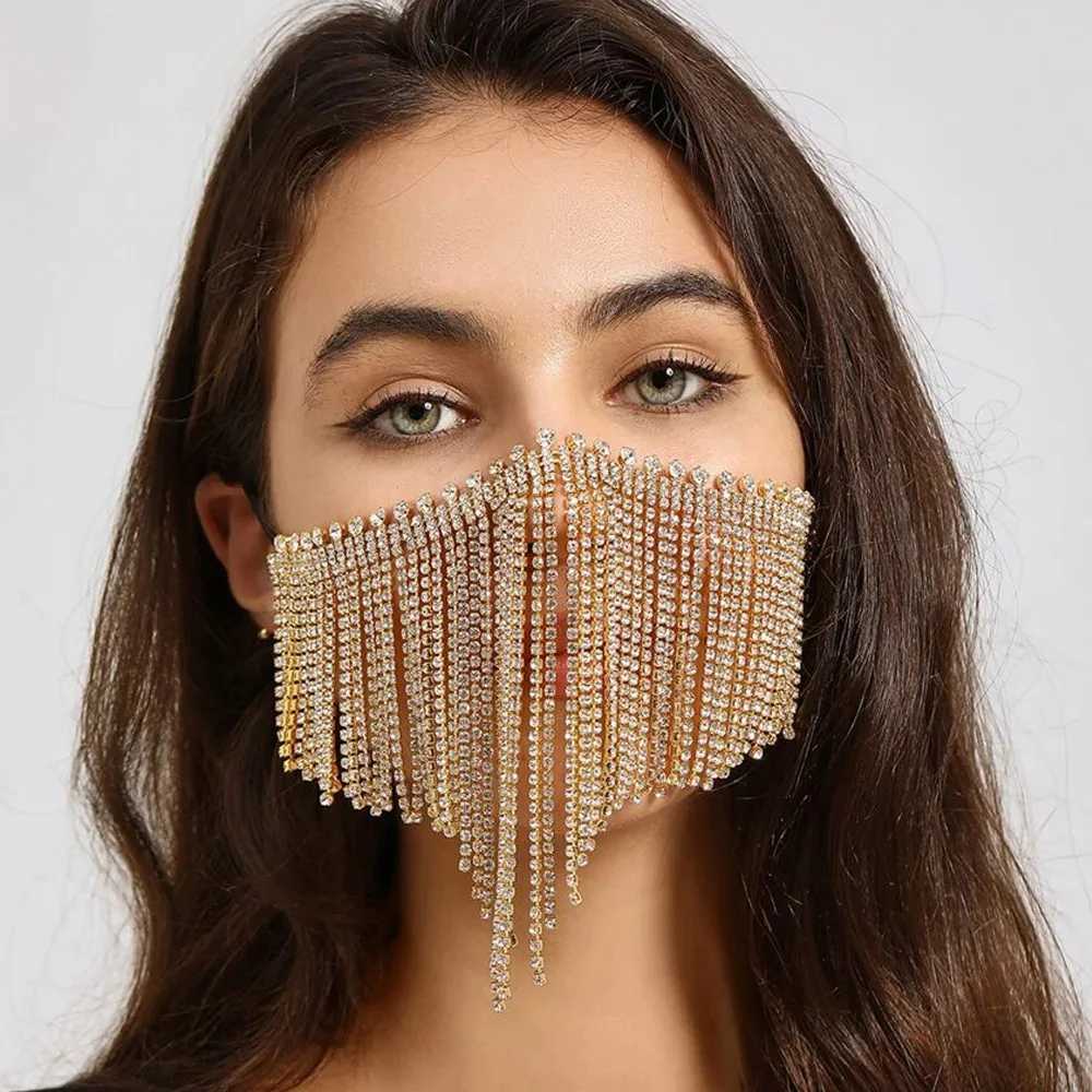 Stonefans Mysterious Tassel Mask Chain Veil Women Face Decoration Party Charming Hook Rhinestone Masquerade Jewelry HandmadeW251029