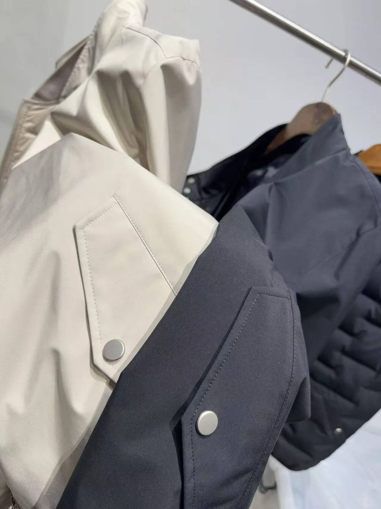 Two-Piece Set Of High-Density Three-Proof Fabric Warm Casual Stand-Up Collar White Goose Down Jacket