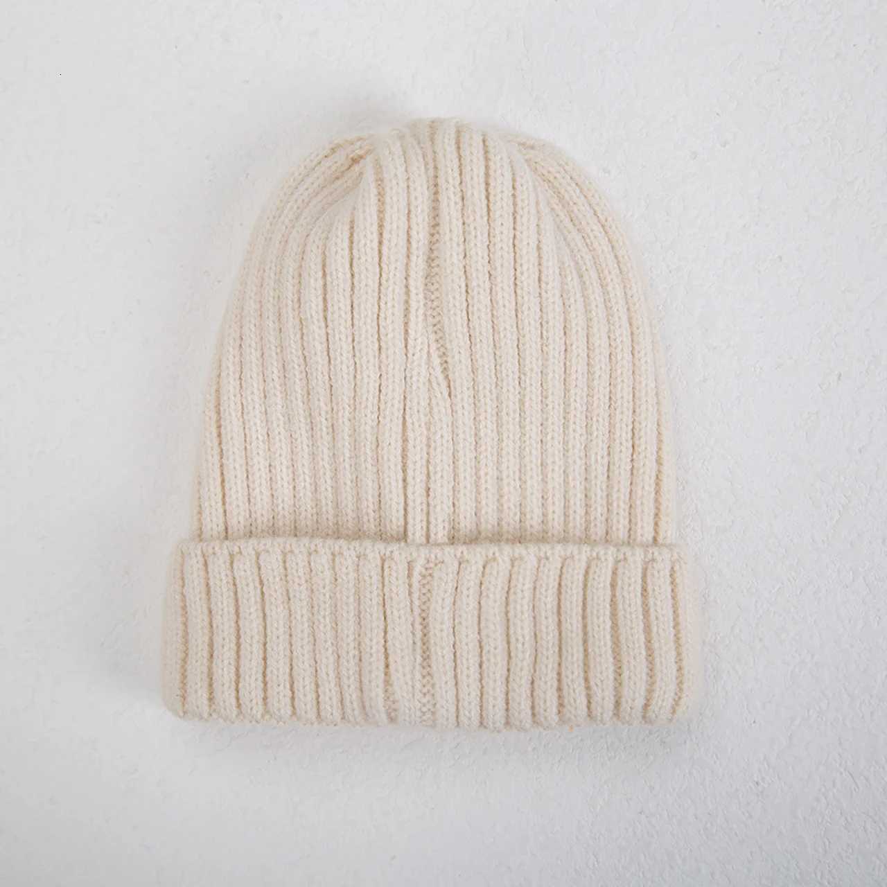 Solid Color Woolen Knitted Hat For Kids Warm Pullover Cap 410Year Girl Boy Baby Crochet Bonnet Winter Basic Children Beanies251028