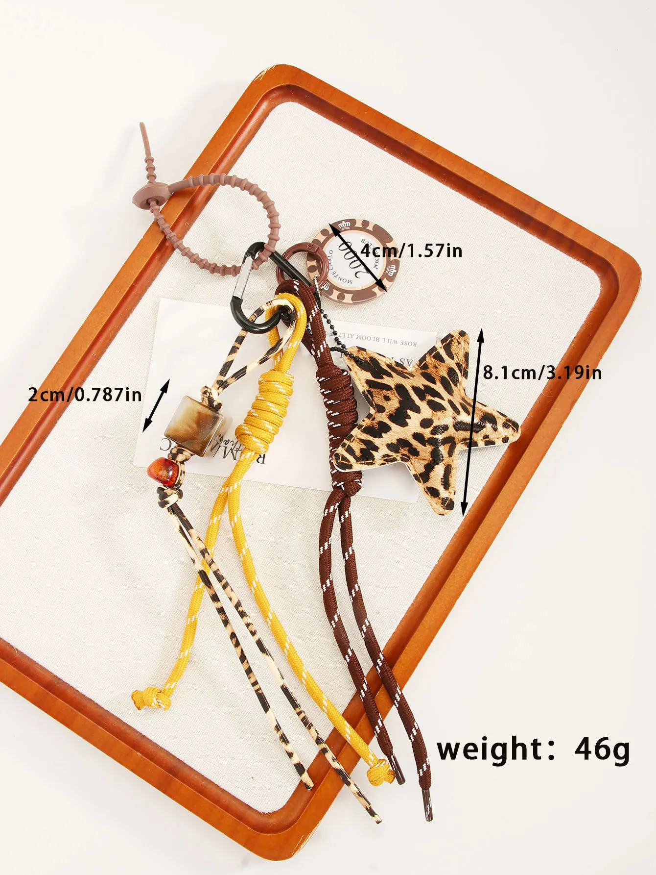 Fashion Leopard Starfish Keychain Cute Leather bag Charms Women Bag Ornaments Accessories Braided Rope Keyring 251029