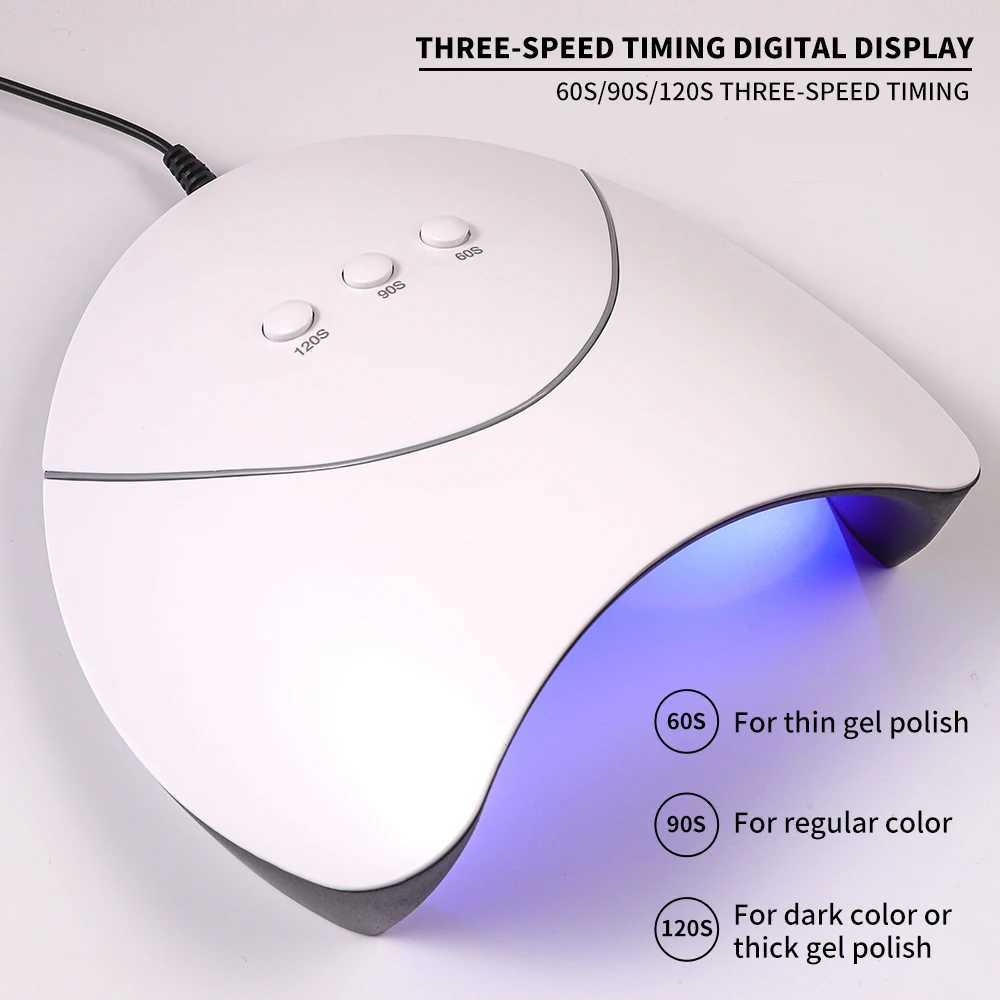 12 LEDS UVLED Nail Dryer Lamp Have 3 Timer Modes Quick Drying Nails Fordrying for Manicure Salon Acrylic Gel Salon Dryer Tools J251115